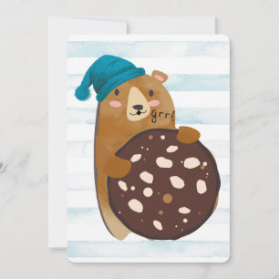 Bear cookie home bakning personlig jul julkort
