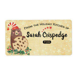 Bear cookie-julen till från helgdag baketikett fraktsedel