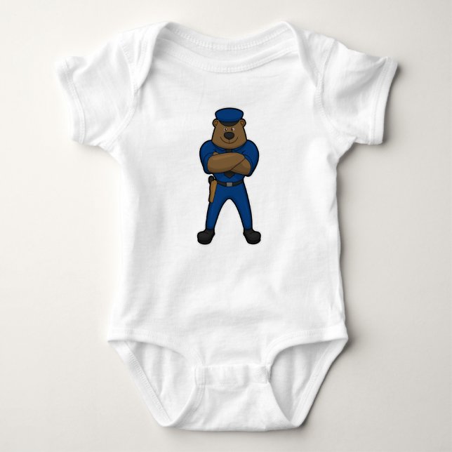 Bear Cop Police T Shirt (Framsida)