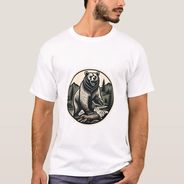 Bear Crest Forest T Shirt (Framsida)