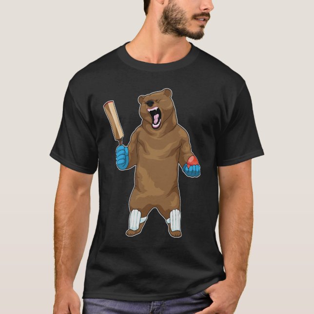 Bear Cricket fladdermus T Shirt (Framsida)