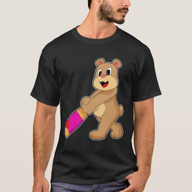 Bear Cricket fladdermus T Shirt (Framsida)
