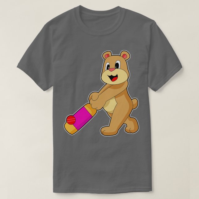 Bear Cricket fladdermus T Shirt (Design framsida)
