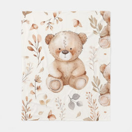 Bear Cute Beige Baby Fleecefilt
