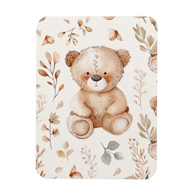 Bear Cute Beige Baby Magnet (Vertikal)