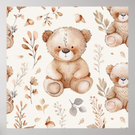 Bear Cute Beige Baby Poster