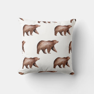 Bear Cuteness: Watercolor Animal Mönster Kudde