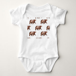Bear Cuteness: Watercolor Animal Mönster T Shirt