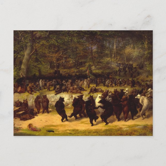 Bear Dance av William Holbrook Beard Vykort (Framsida)
