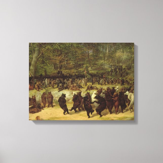 Bear Dance Painting - William Holbrook Beard Canvastryck (Framsida)