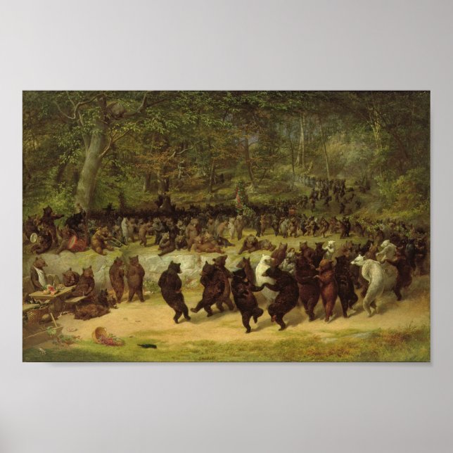 Bear Dance Painting - William Holbrook Beard Poster (Framsidan)