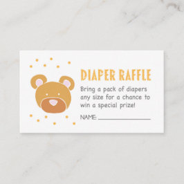 Bear Diaper Raffle Biljett Tilläggskort