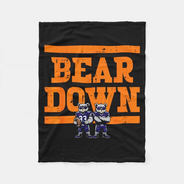 Bear Down Women Kids Boys Girls Youth Teen Men  Fleecefilt (Framsidan)