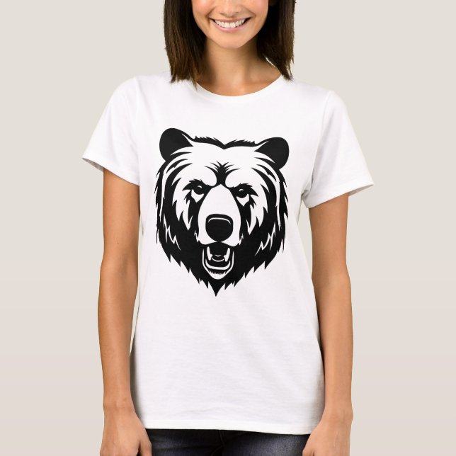 Bear Drawing T-Shirt – Artistic Wildlife Graphic T (Framsida)