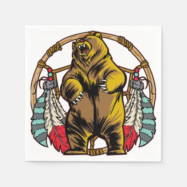 Bear Dream Catcher Pappersservett (Framsidan)
