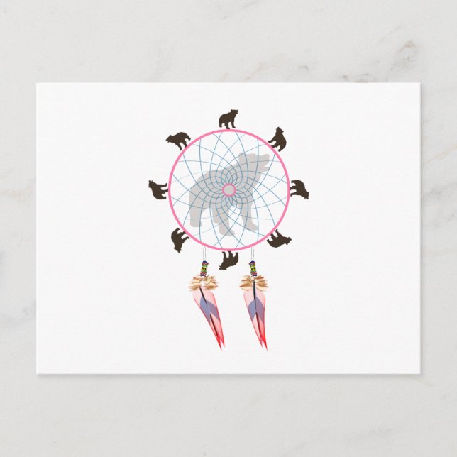 Bear Dream Catcher Vykort (Framsida)