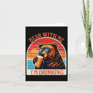 Bear Drinking Beer Utomhusbruk, glatt stöld Kort