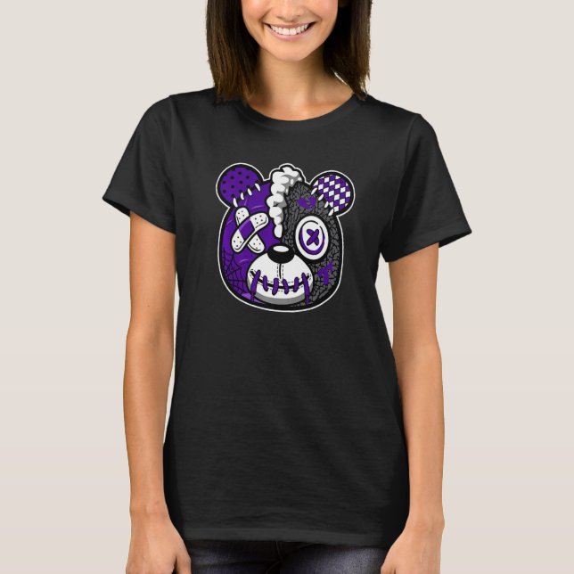 Bear Dripping  Loves Dark Iris 3s Unisex Matching T Shirt (Framsida)