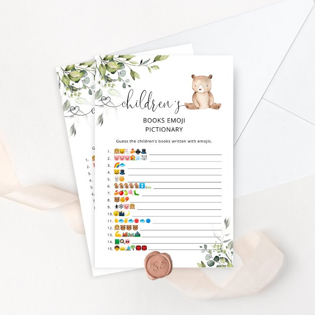 Bear duschchildrys bokar emoji pictionary-spel (Skapare uppladdad)