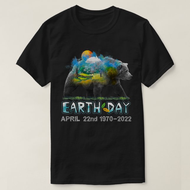 Bear Earth Day 22:a 1970 2022 Natur Protect T Shirt (Design framsida)