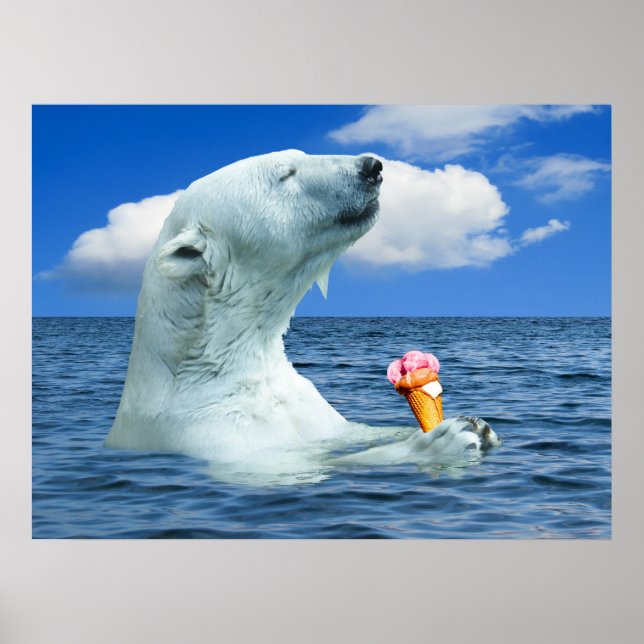 Bear Eating Ice Cream Poster (Framsidan)