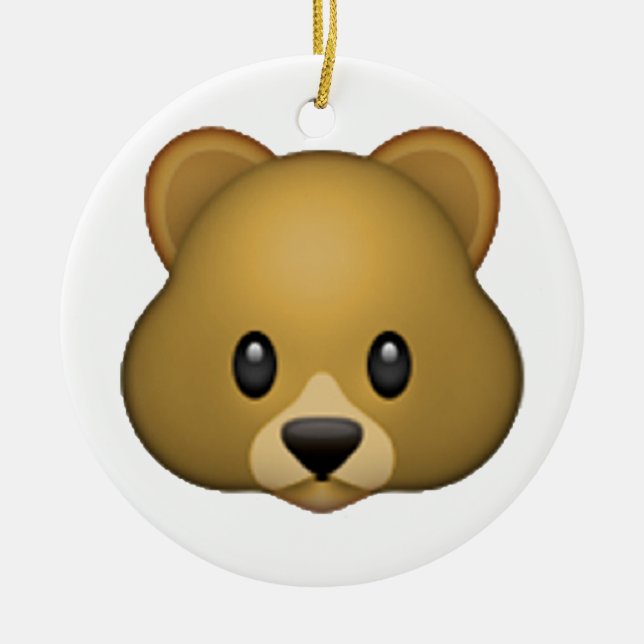 Bear - Emoji Julgransprydnad Keramik (Framsidan)