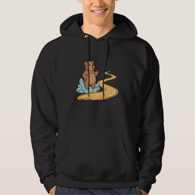 Bear Enjoys Honeyfall Adventure Delight Hoodie (Framsida)