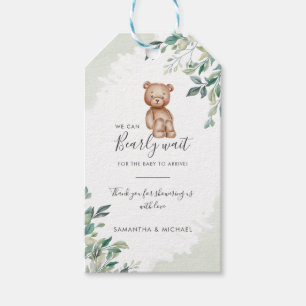 Bear Eucalyptus Lövs Par Baby Shower Presentetikett
