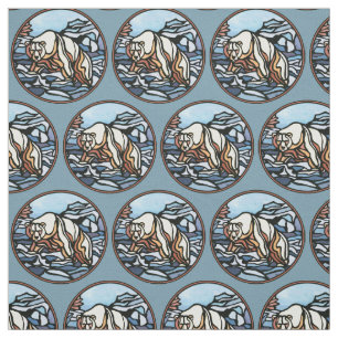 Bear Fabric Native Polar Bear Art Fabric Mönster Tyg