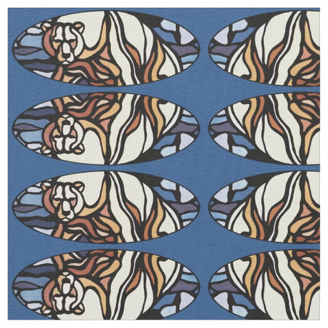 Bear Fabric Native Polar Bear Art Fabric Mönster Tyg (Närbild)
