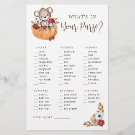 Bear Fall Pumpkin Purble Baby Shower-spel