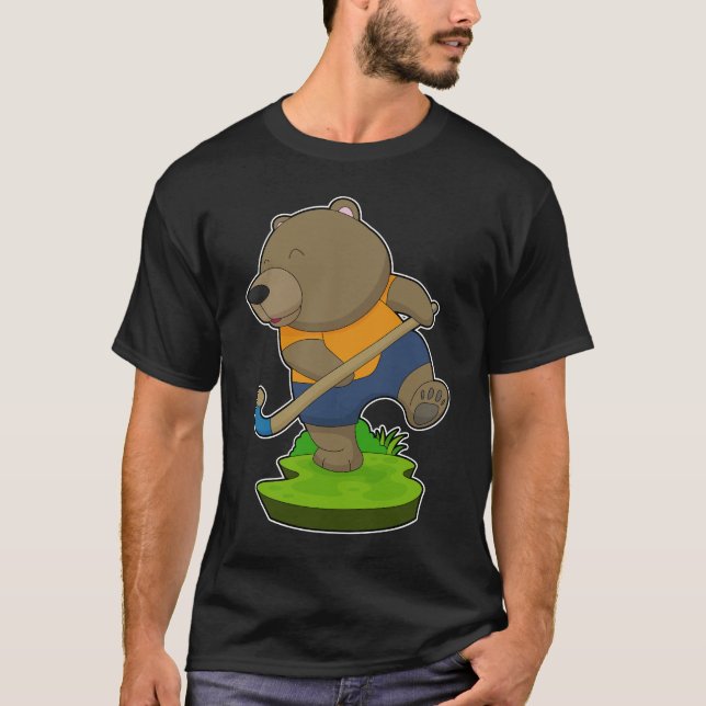 Bear Fält hockey Hockey stick T Shirt (Framsida)