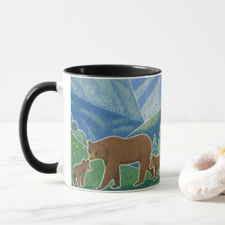 Bear Family in the Valley Mug Mugg