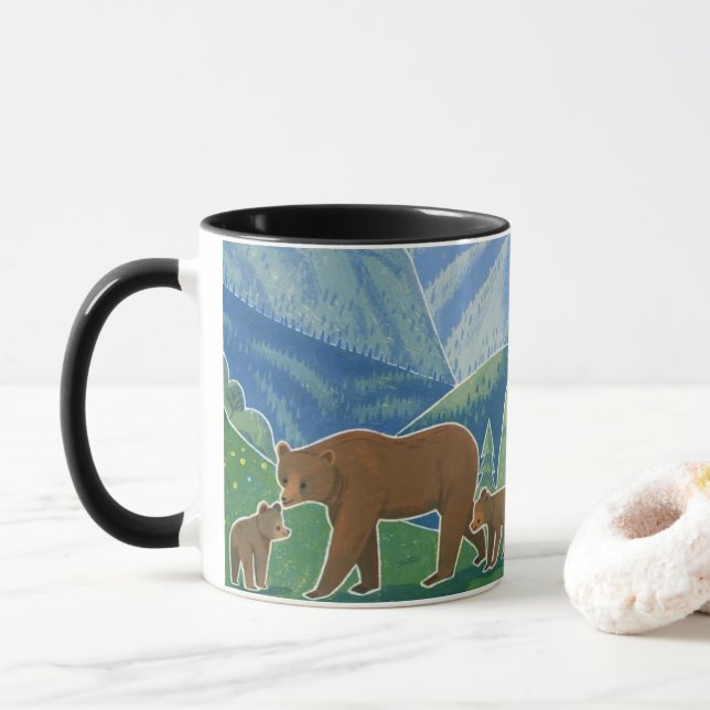 Bear Family in the Valley Mug Mugg (Med munk)