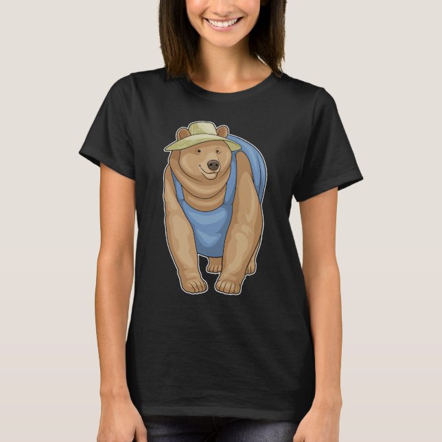 Bear Farmer Hat T Shirt (Framsida)