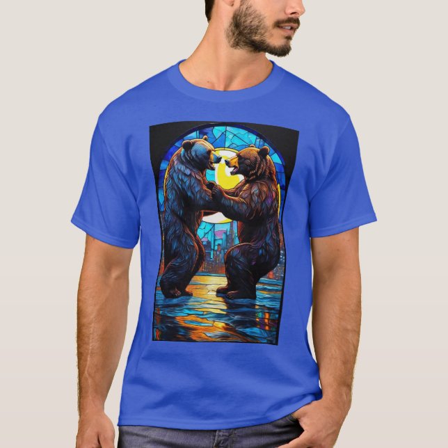 Bear Fight 1 T Shirt (Framsida)