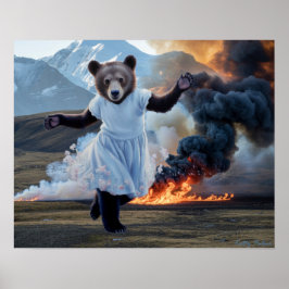 "Bear Fire"-bilder Poster Skriv ut Katty Pulsar