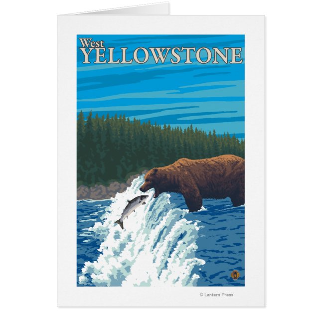 Bear Fishin River - Väster Yellowstone, MT Hälsningskort (Framsidan)