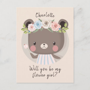 Bear Flower Girl Frieri kort