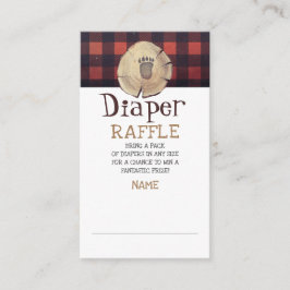 Bear Foot Print Lumberjack Diaper Raffle Biljett Tilläggskort