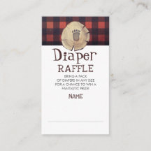Bear Foot Print Lumberjack Diaper Raffle Biljett