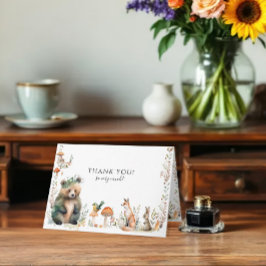 Bear Forest Cute Animals Hjort Woodland Baby Showe Kort