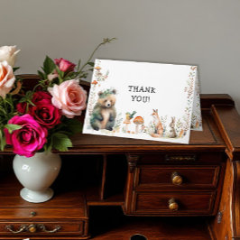 Bear Forest Cute Animals Hjort Woodland Birthday Kort