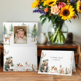 Bear Forest Cute AnimalsDeer Photo Baby Shower Kort