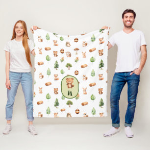 Bear Forest Friends Woodland Animals Fleecefilt
