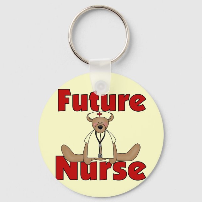 Bear Future Nurse T-shirts and Gifts Nyckelring (Front)