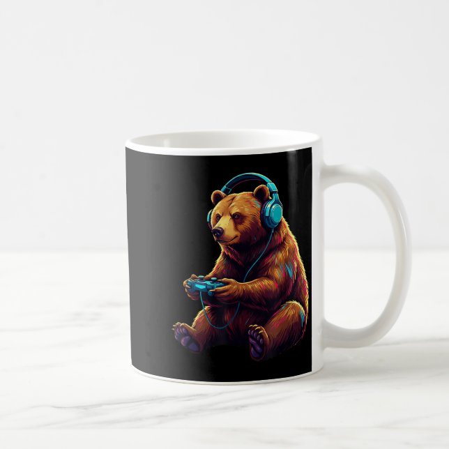 Bear Gaming Animal Video Games Funny Bear  Kaffemugg (Höger)