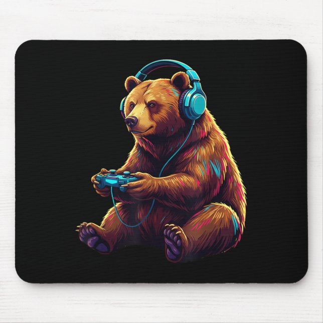 Bear Gaming Animal Video Games Funny Bear  Musmatta (Framsidan)