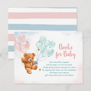 Bear Gender Reveal Animals Bokar for baby Invati Inbjudan Vykort