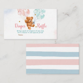 Bear Gender Reveal Diaper Raffle Balloon Tilläggskort